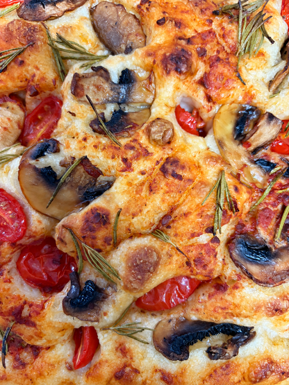 Today's Bake — Rustic Tomato & Mushroom Focaccia